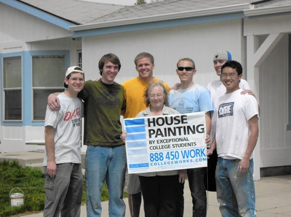 Interns work with painters and homeowners during the College Works Painting internship program. Student interns are responsible for building and managing their own house-painting business during their internship.