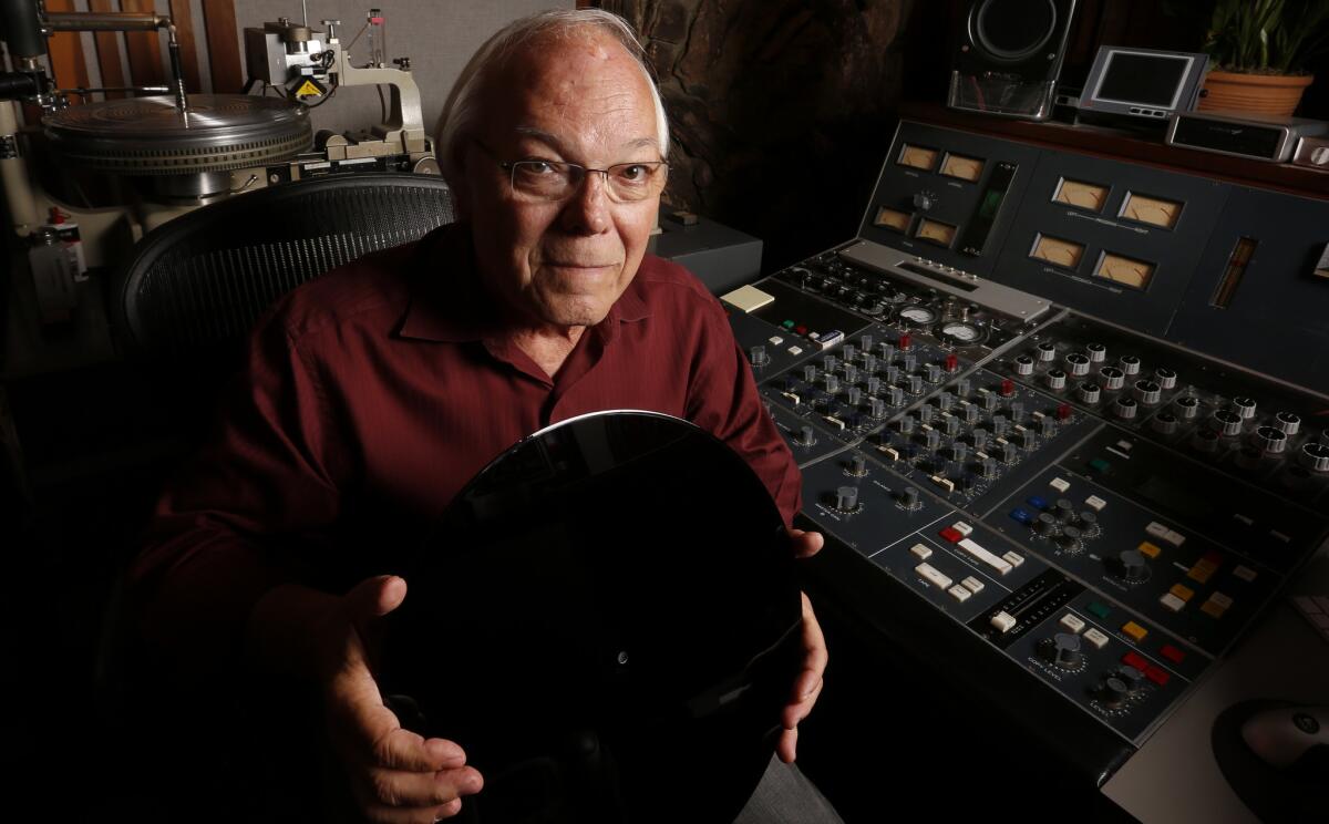 Ron McMaster, mastering engineer at Capitol Studios for 30 years, is helping to train a new generation of vinyl cutters, both to keep up with the current demand and to make sure someone can take over for him when he retires this year.