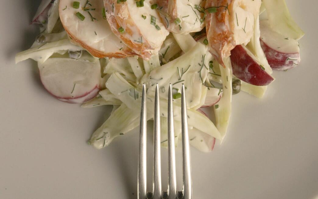 Lobster salad with fennel and radishes