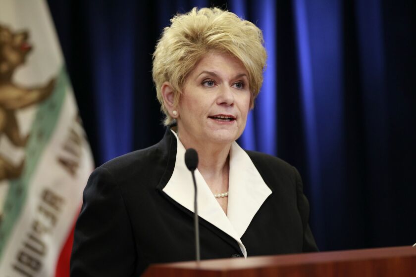San Diego County District Attorney Bonnie Dumanis speaks during a news conference on Dec. 22, 2015, in San Diego.
