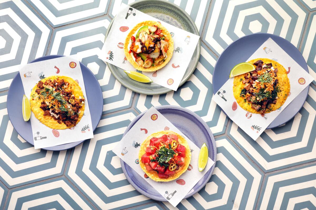 Plates of food served at La Cha Cha Cha.