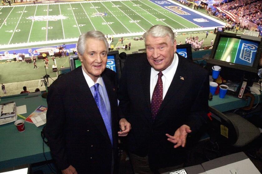 Pat Summerall (left) and John Madden were teamed in the NFL announcing booth for 22 seasons.