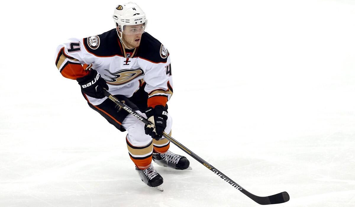 Ducks' Cam Fowler skates during a game against the Minnesota Wild on March 13.