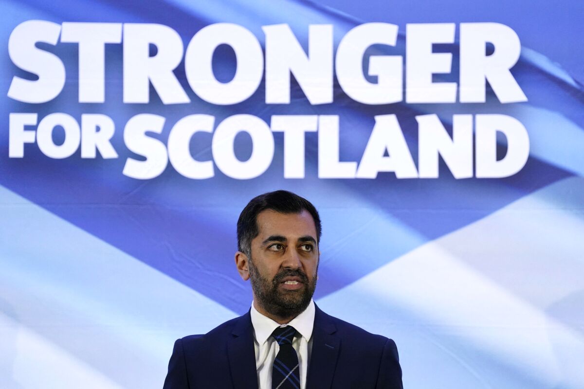 Newly elected Scottish National Party leader Humza Yousaf