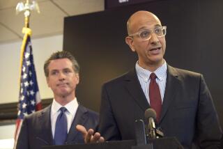 FILE - In this Feb. 27, 2020 file photo, California Health, and Human Services Agency Secretary Dr. Mark Ghaly speaks at a news conference in Sacramento, Calif. California has not seen a link between the reopening of K-12 schools for in-person learning and increased coronavirus transmission. Dr. Mark Ghaly, the state's top public health official, says Tuesday it can take time for trends to emerge but so far the results are encouraging. California requires counties to report coronavirus levels and infection rates below certain thresholds before they can allow K-12 schools to broadly reopen for in-person instruction. On Tuesday, 32 of the state's 58 counties were deemed eligible to do so, up from 28 a week earlier. The state has seen a broad decline in the number of coronavirus cases and hospitalizations in recent weeks. (AP Photo/Randall Benton, File)