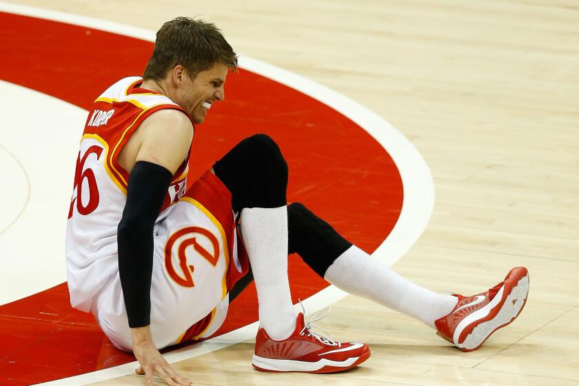 Atlanta Hawks guard Kyle Korver has been ruled out for the rest of the playoffs with a high-ankle sprain.