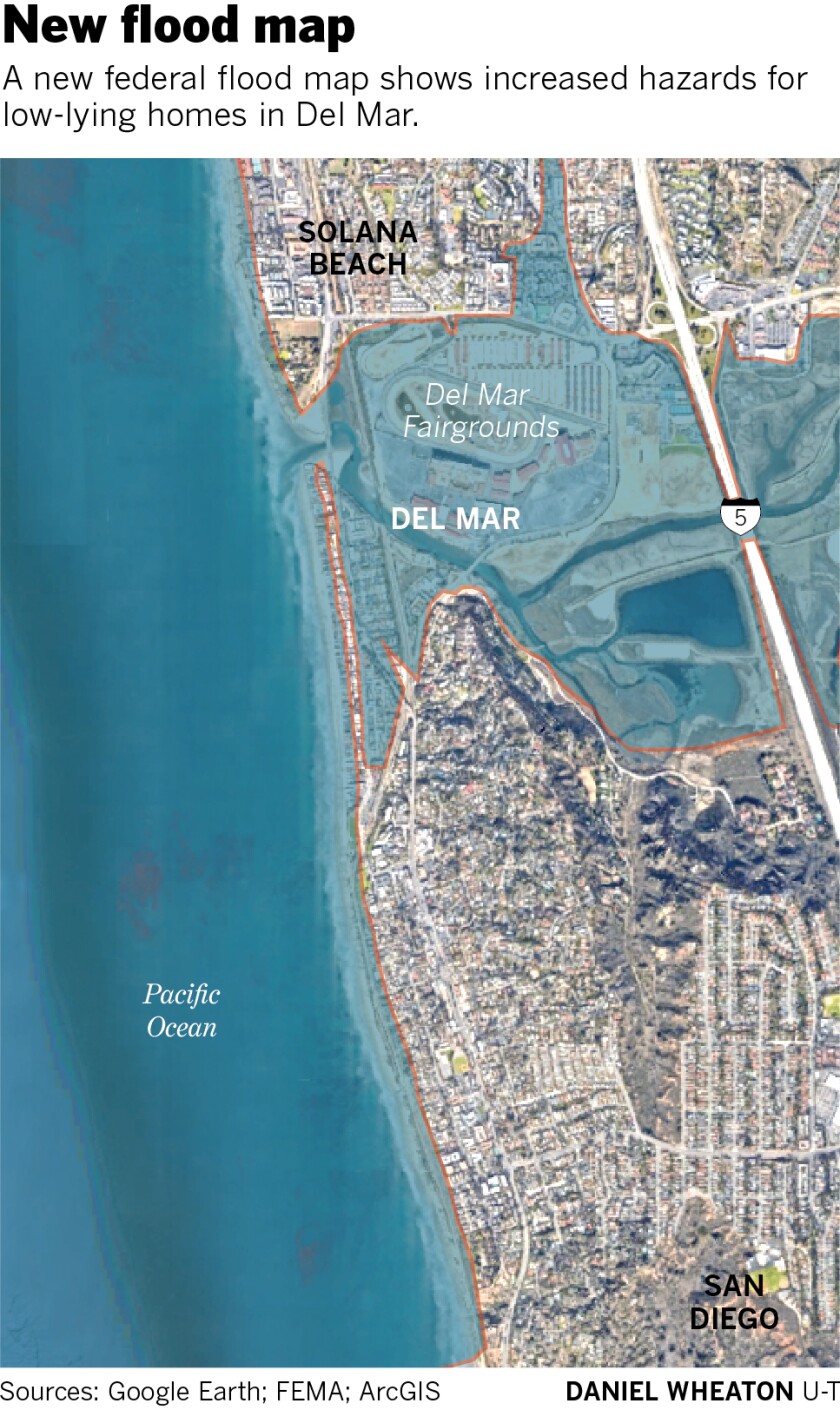 New federal map shows increased danger of flooding in Del Mar The San