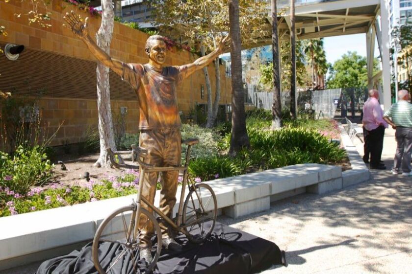 A statue of Bill Walton which is 6-feet, 11 inches tall and weighs approximately 850 pounds was moved to Petco Park. The statue will remain near the Park Boulevard Gate for the rest of the season.