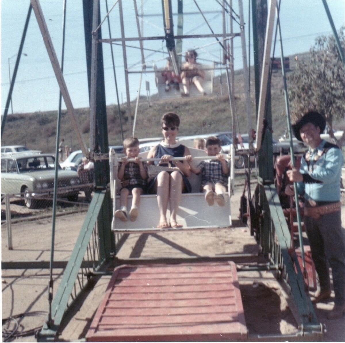Greg Schumsky at Marshal Scotty's Playland Park in 1971 with his mother and older brother. 