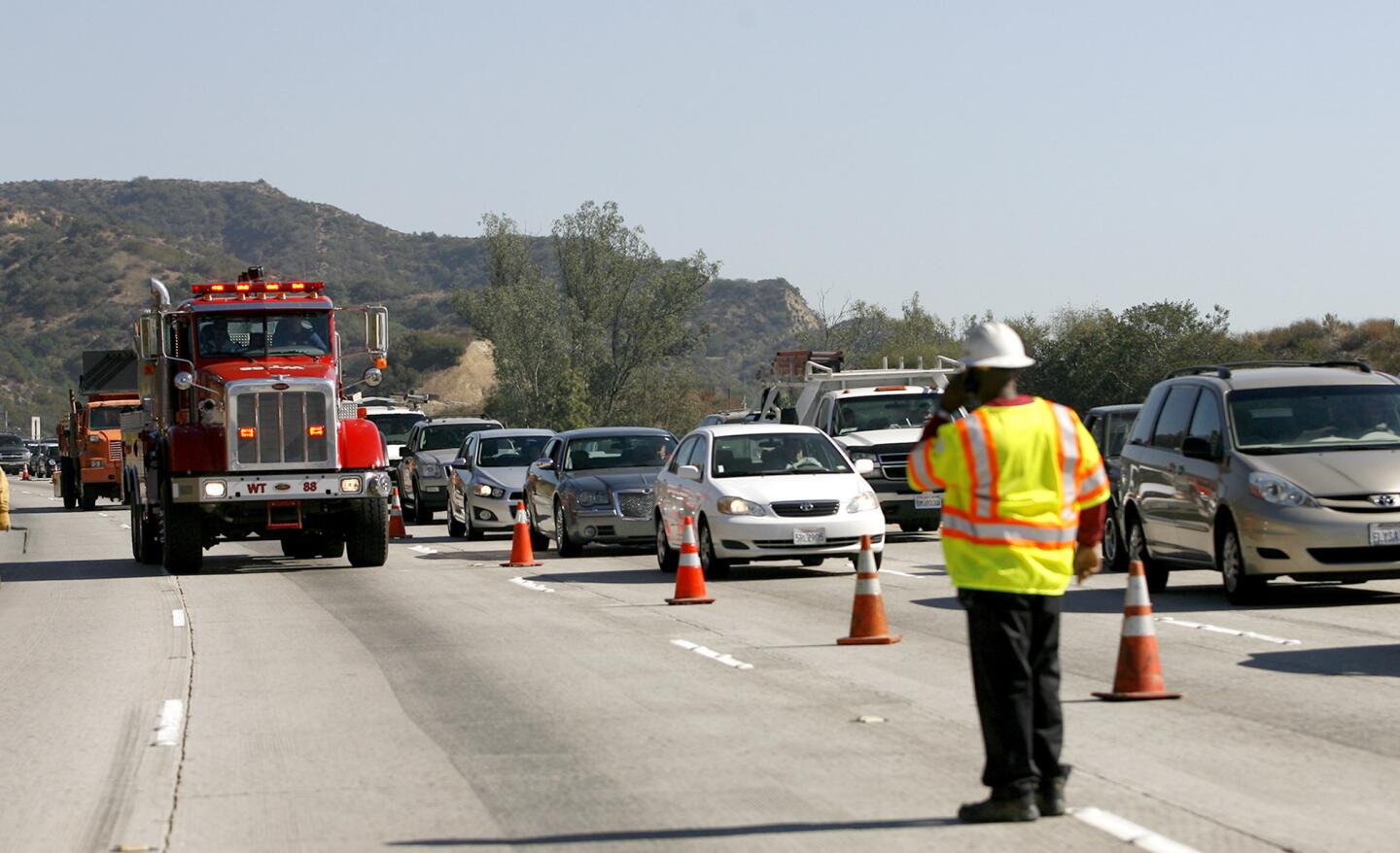 Photo Gallery: Fire on the hills above the 134 Freeway in Eagle Rock