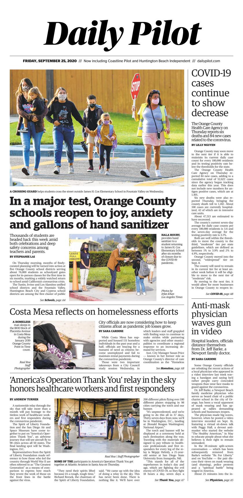 Daily Pilot e-Newspaper: Friday, Sept. 25, 2020 - Los Angeles Times