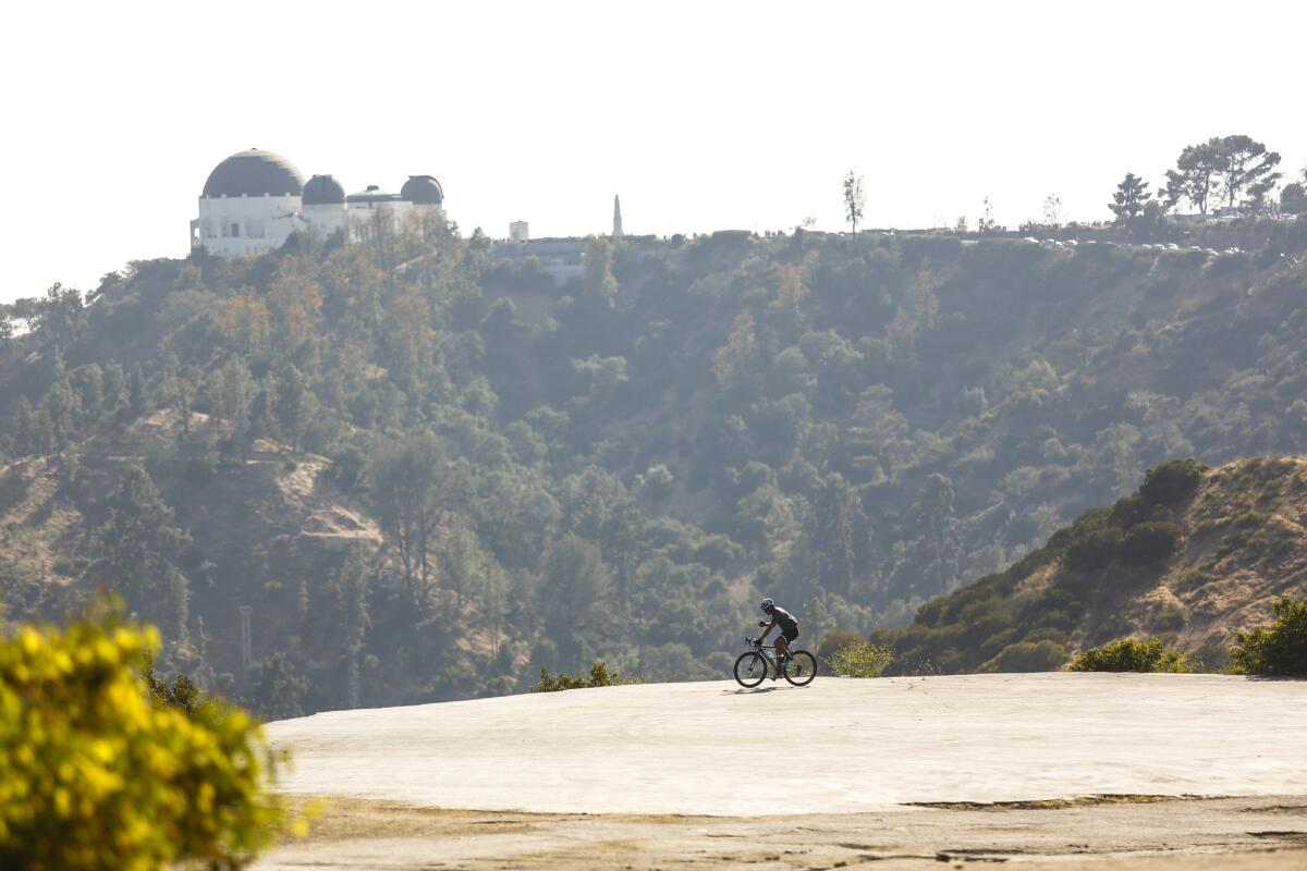This unique trail located south of Griffith Park holds views of the cities, bikers, and hikers.