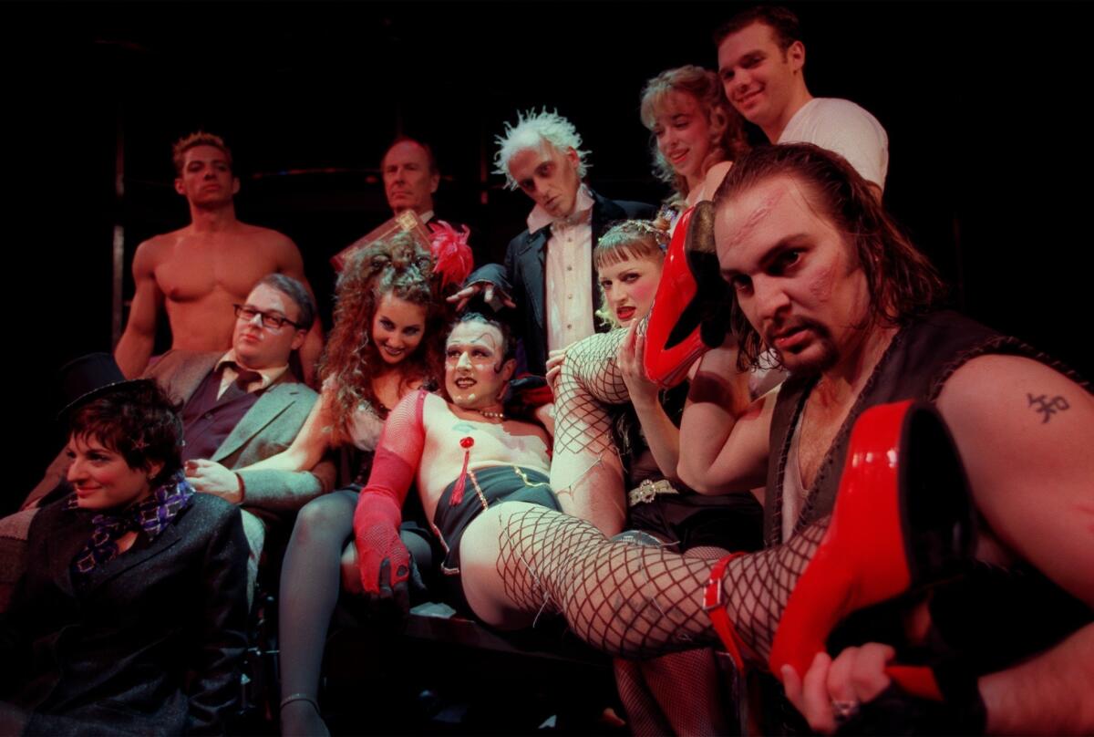 1999 - The cast of Richard O'Brien's "The Rocky Horror Show" during a photo session, at the Tiffany Theater in West Hollywood.