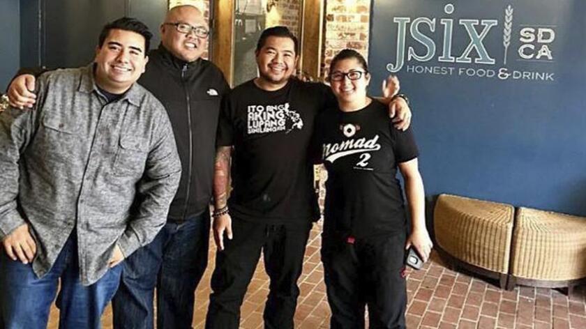 From left: Anthony Sinsay of Jsix Restaurant, Evan Cruz of Arterra Del Mar, Danilo "DJ" Tangalin of Tidal and Kristianna Zabala of Nomad Donuts. (Courtesy photo)