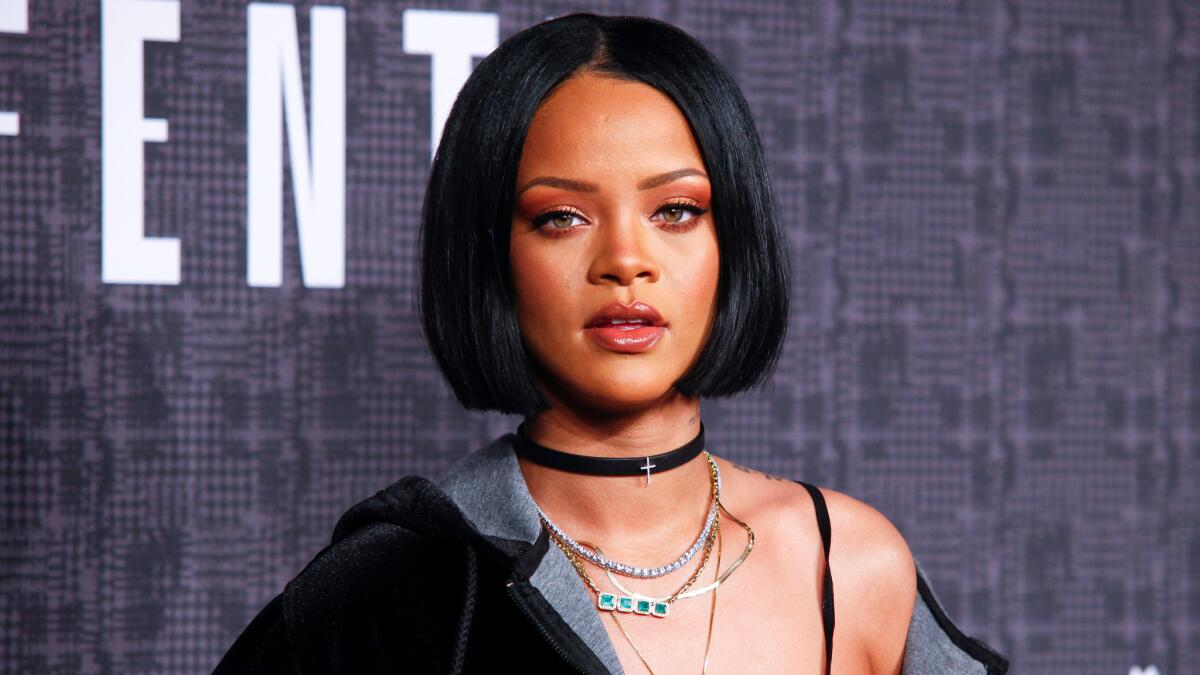 Rihanna, seen here in a February 2016 file photo, has called off her concert in Nice, France.