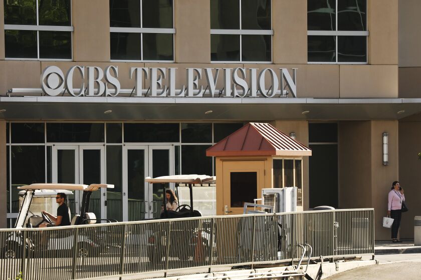 LOS ANGELES, CA - OCTOBER 16, 2019 Photo of the Broadcast Center Building on the CBS Studios Center in Studio City on October 16, 2019 for a package of stories about CBS' television stations. The stations, KCBS Channel 2 and KCAL Channel 9, are housed on the lot. (Al Seib / Los Angeles Times)