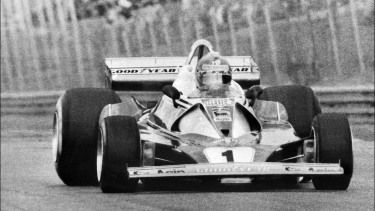 Nikie Lauda in 1976 during during the Belgian Formula One Grand Prix in Zolder