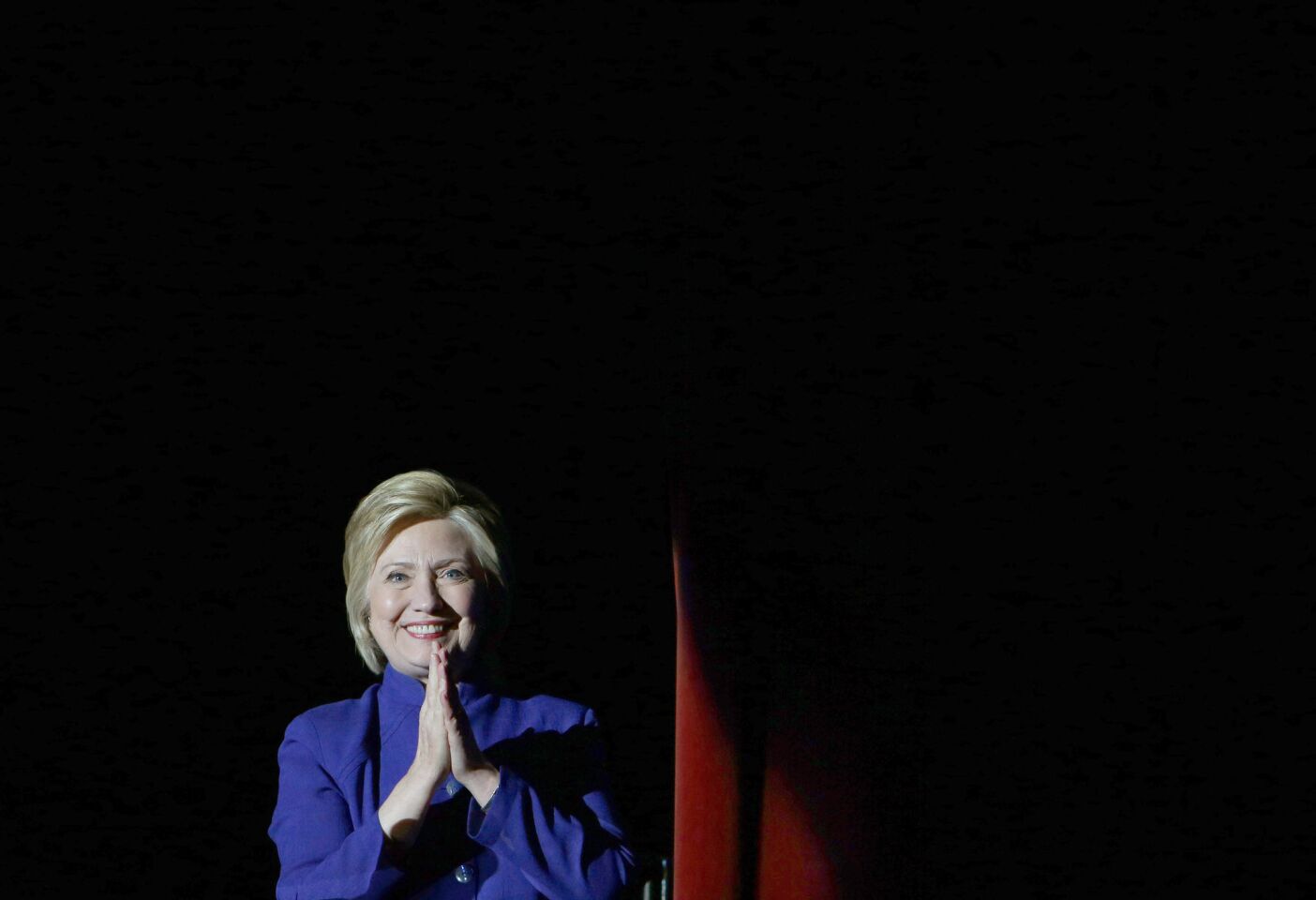 Hillary Clinton at a campaign fundraiser at the Greek Theatre in Los Angeles.