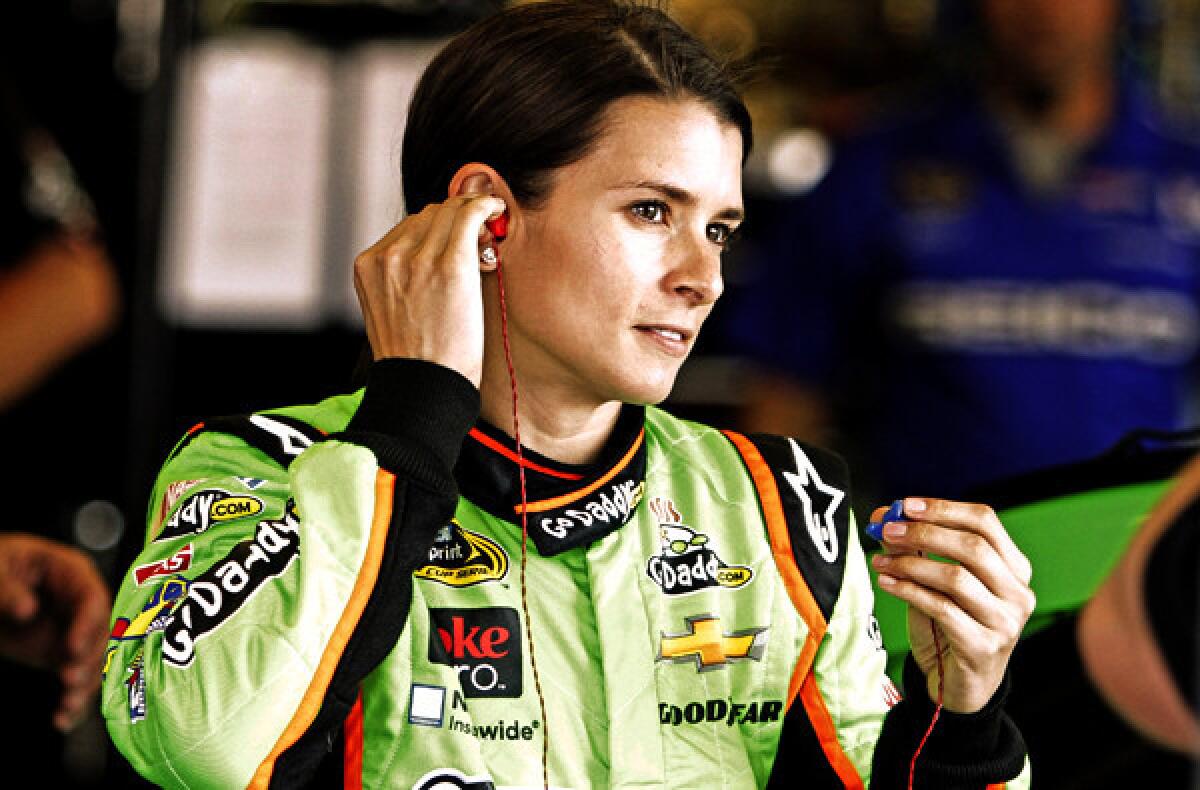 Danica Patrick prepares to run practice laps at Kentucky Speedway.