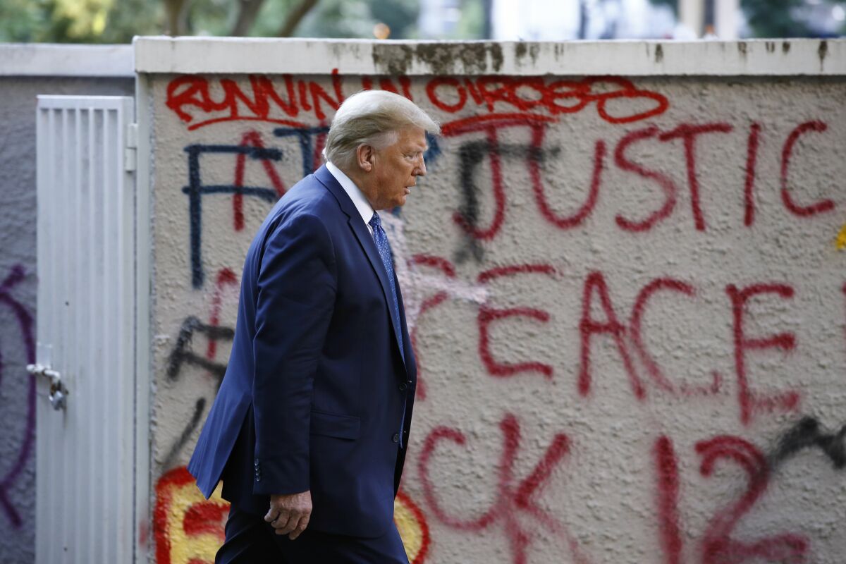 President Trump walking from the White House to St. John's Episcopal Church.