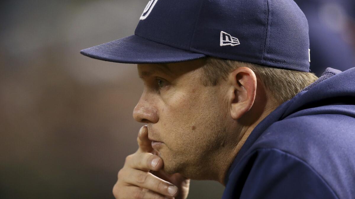 Photo: Padres manager Andy Green stands before a game against the