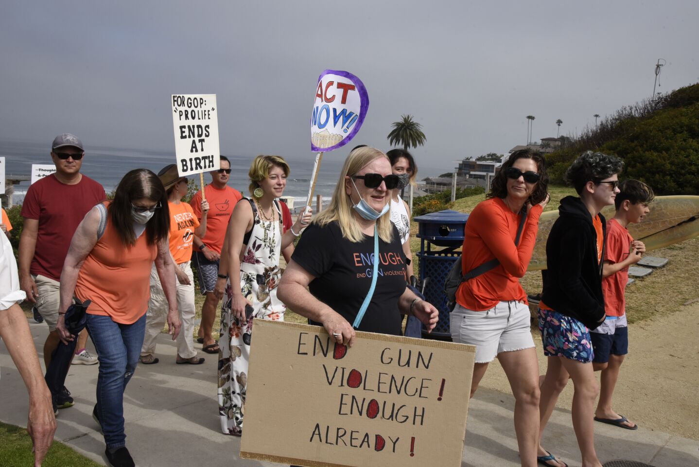Marchers supporting legislative action to end gun violence in the United States