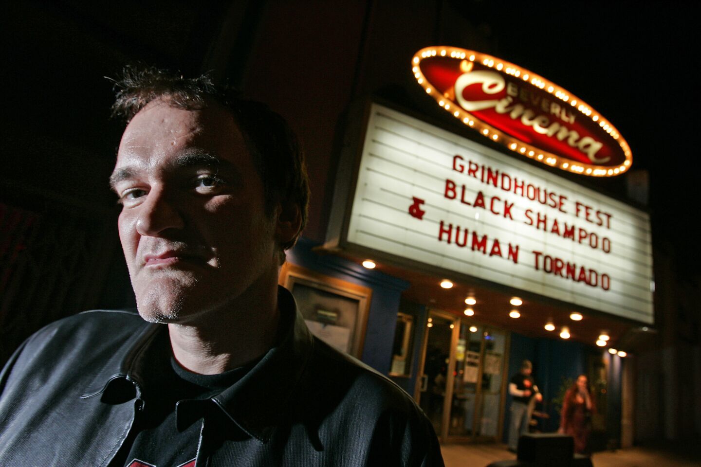 Director Quentin Tarantino outside the New Beverly Cinema in 2007.