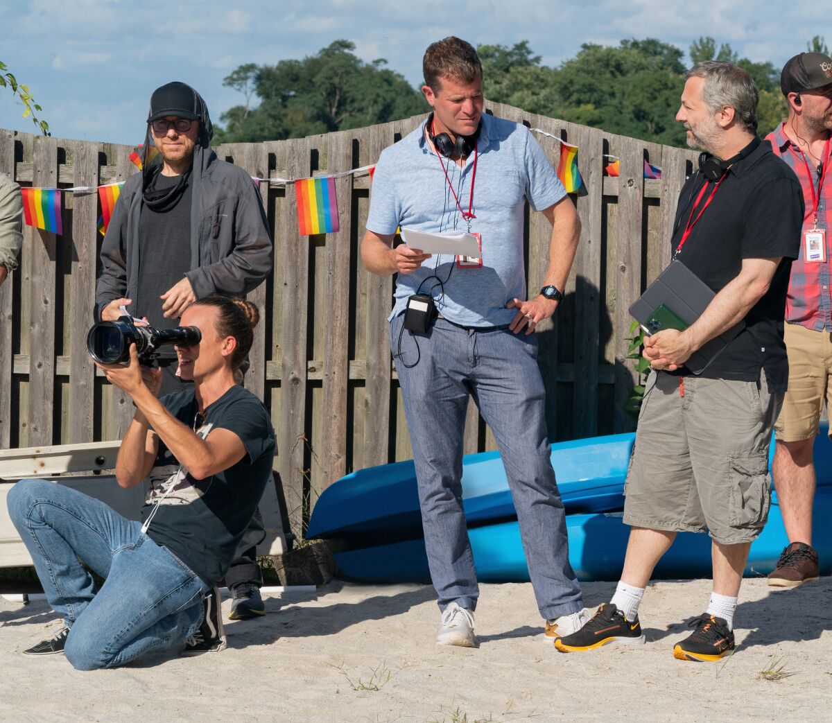 Filming under way on the set of the movie "Bros."