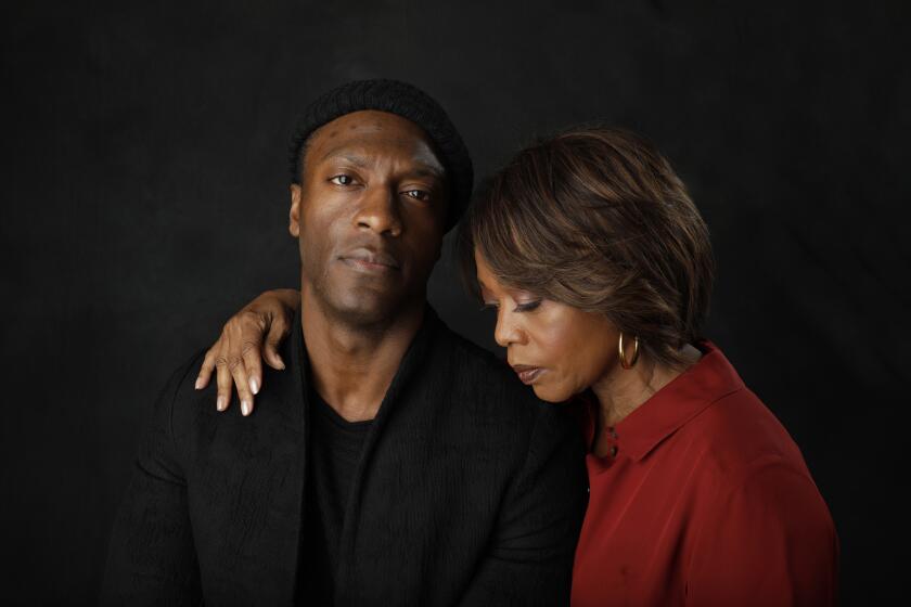 LOS ANGELES, CALIFORNIAÑDEC. 16, 2019ÑAlfre Woodard and Aldis Hodge star in "Clemency,Ó the Sundance award-winning drama as a conflicted prison warden in moral crisis over the case of one of her inmates, played by Hodge, who is sentenced to die. Photographed in Los Angeles on Dec. 16, 2019. (Carolyn Cole/Los Angeles Times)