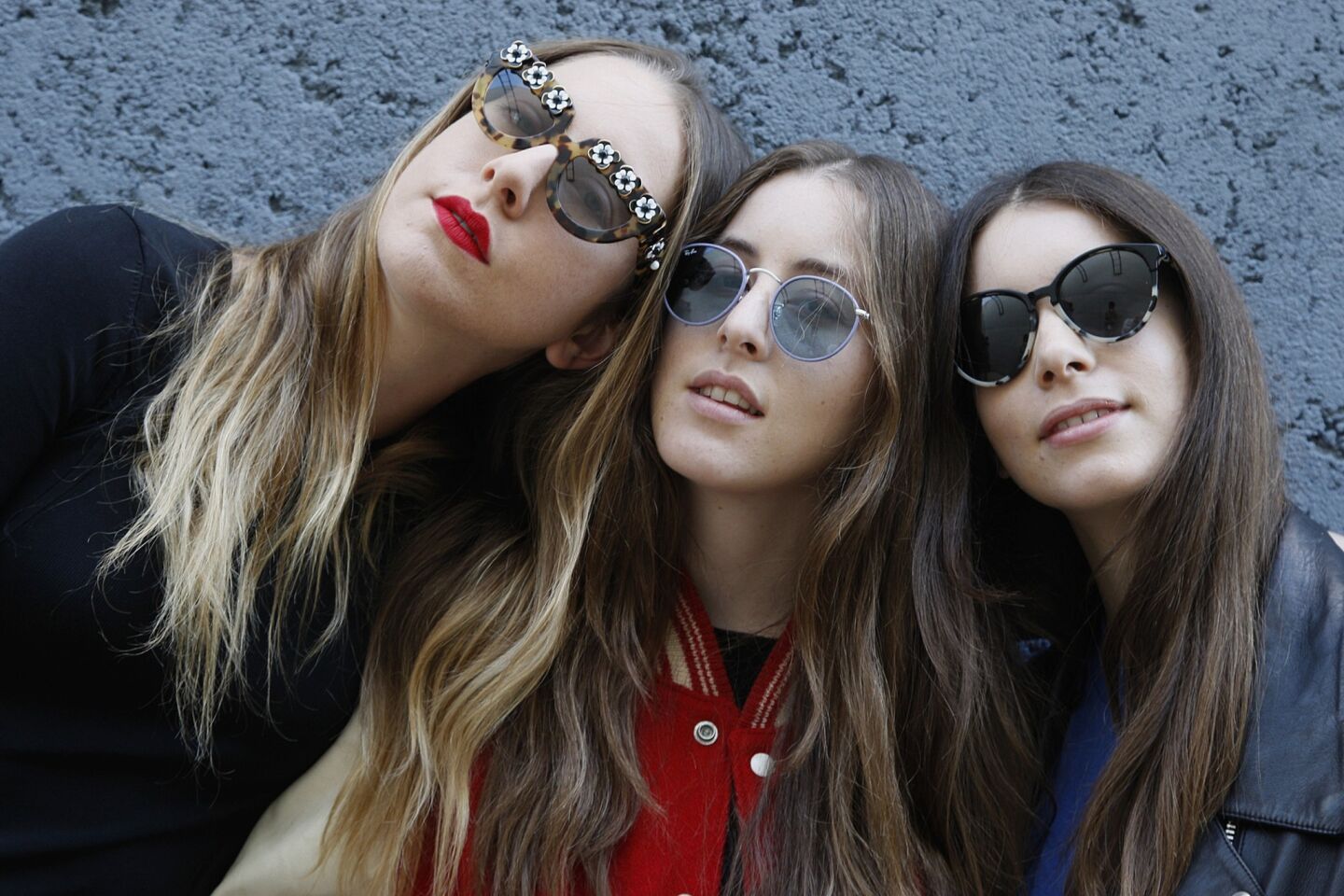 Este, from left, Alana and Danielle Haim of the group Haim before a concert at the Fonda Theatre in Hollywood.
