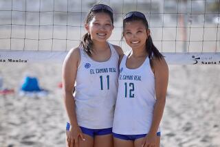 Sisters (from left) Addison and Audrey Choi led El Camino Real to the City beach volleyball team.