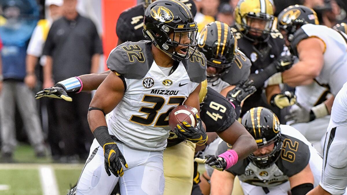 Missouri running back Russell Hansbrough is among a number of athletes of color concerned over issues of racial harassment.