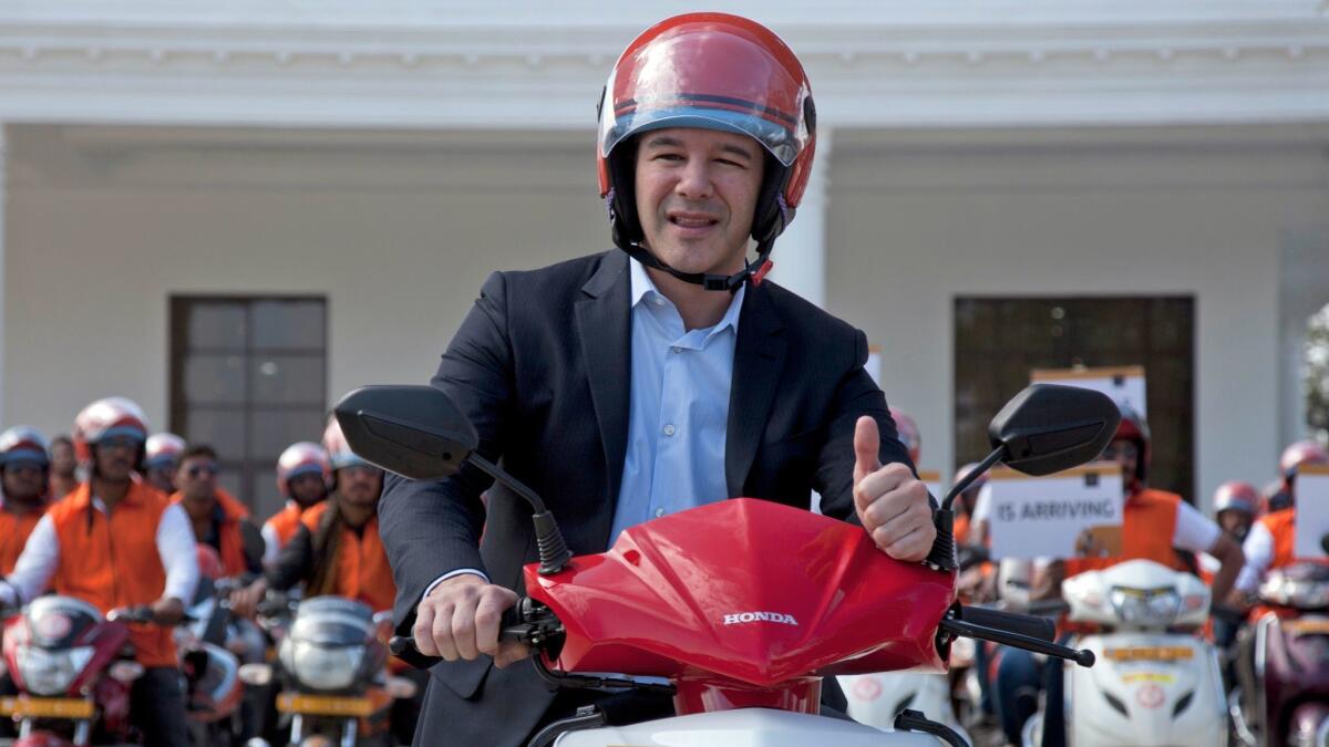Uber CEO Travis Kalanick: Going up against Google, he might need a bigger helmet.