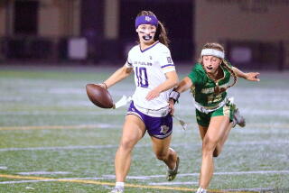 Ava Taiji of Dos Pueblos scrambles to avoid rush.