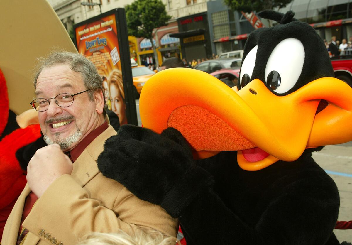 Voice actor Joe Alaskey, who succeeded Mel Blanc as Daffy Duck and Bugs Bunny, arrives at the premiere of "Looney Tunes: Back in Action" in Hollywood in 2003.