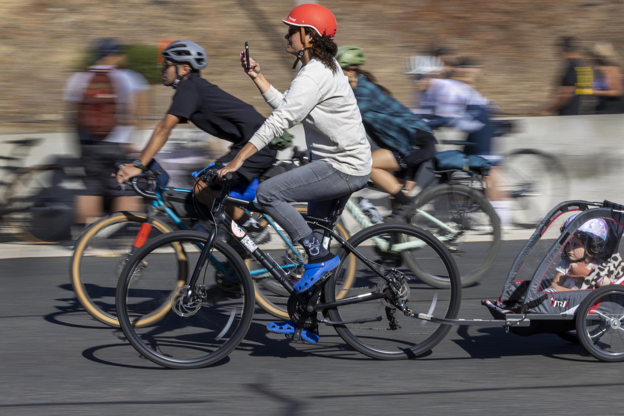 Thousands of bicyclists, rollerbladers, skateboarders, walkers and runners enjoy the Arroyo Seco Parkway during ArroyoFest.
