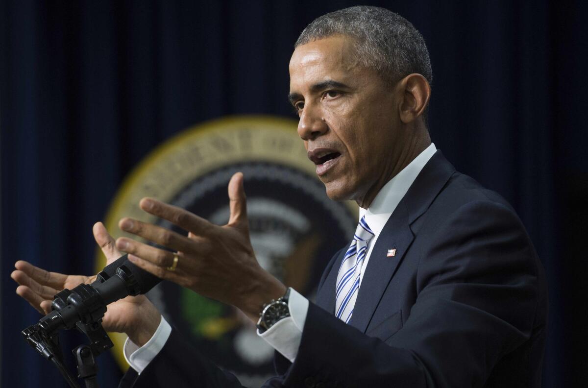 President Obama delivers remarks on countering violent extremism in Washington.