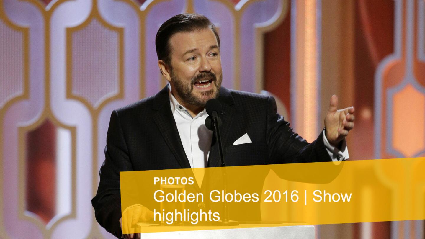 Comedian and host Ricky Gervais opened the show with jokes that made some laugh hysterically, and others cringe.