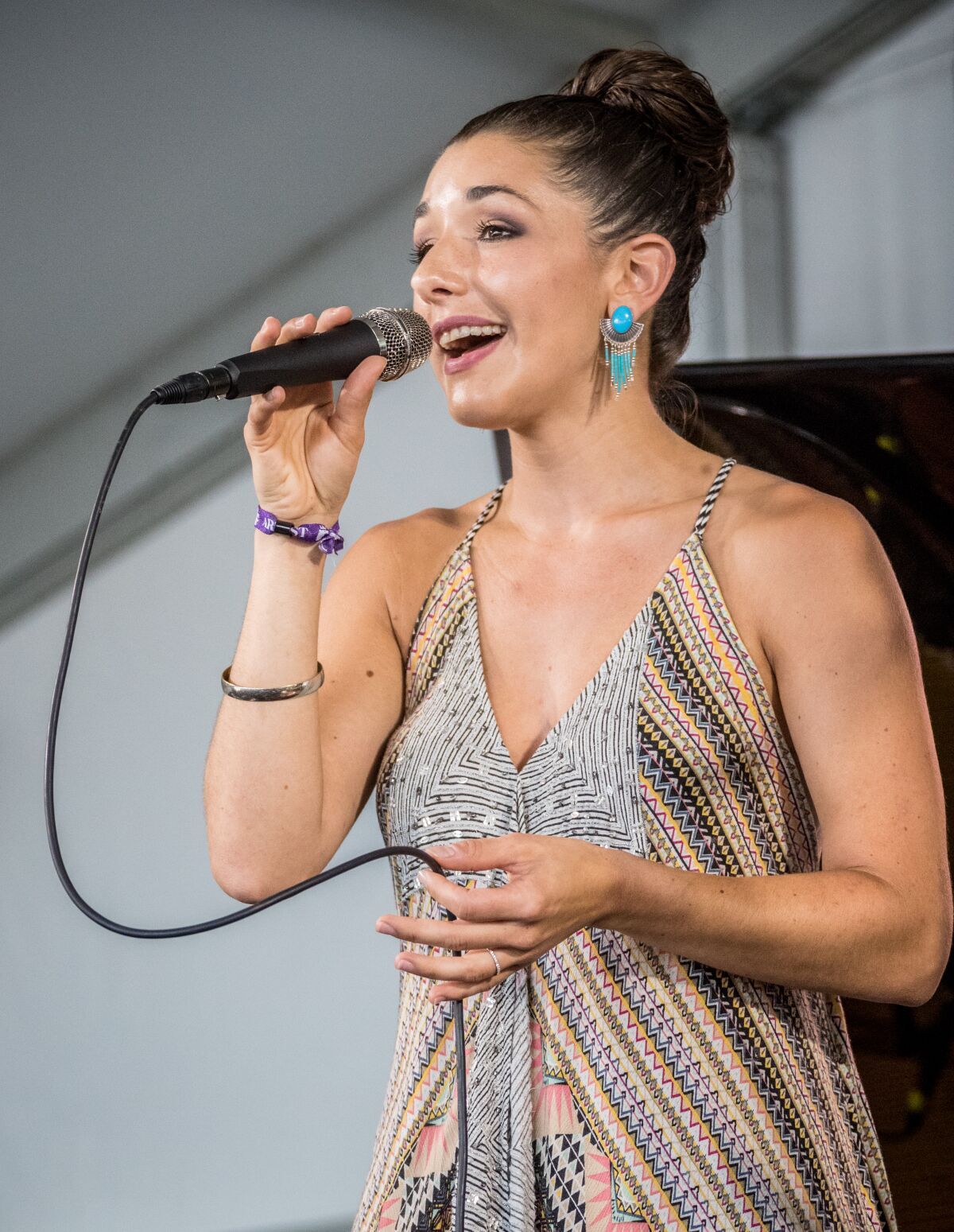 Thana Alexa performs with Antonio Sanchez & Migration during the Newport Jazz Festival 2017 in Newport, Rhode Island.