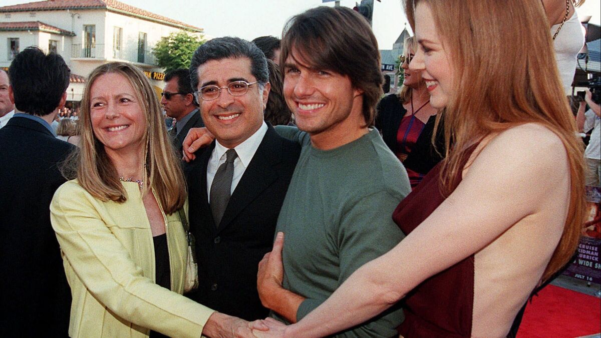 Terry Semel and his wife, Jane, left, pose with Tom Cruise and Nicole Kidman at the world premiere of their film "Eyes Wide Shut" in 1999.