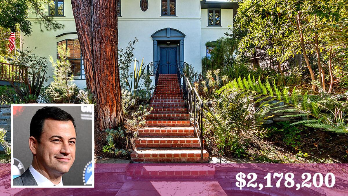 Late-night talk show host Jimmy Kimmel has sold his home in the Hollywood Hills for $2,178,200.