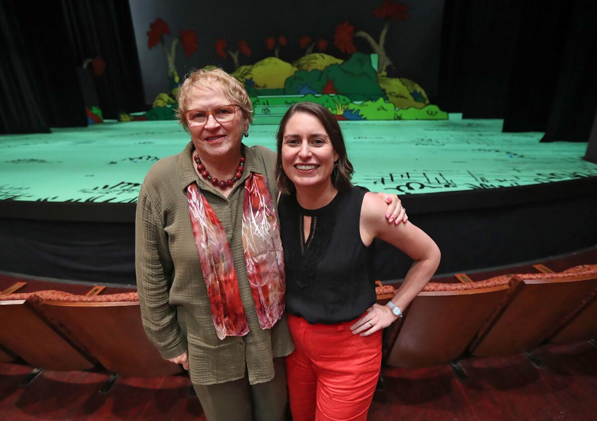 Paula Tomei and Suzanne Appel, from left, at South Coast Repertory in Costa Mesa Thursday. 