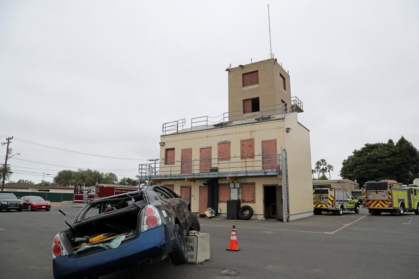 COSTA MESA, CA - June 3: An amount of $2.5 million by the State of California will go to rebuild, remodel, and upgrade Costa Mesa Fire & RescueOs Regional Fire and Rescue Facility at Costa Mesa Fire Station No. 4 on Friday, June 3, 2022 in Costa Mesa, CA. This old training tower will be torn down and rebuilt. (Kevin Chang / Daily Pilot)