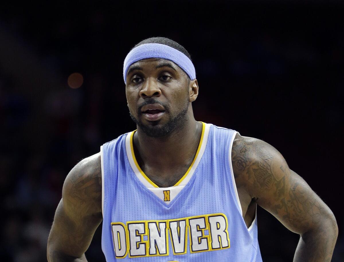 Ty Lawson of the Denver Nuggets. Lawson was arrested Tuesday morning in Los Angeles on suspicion of driving drunk.