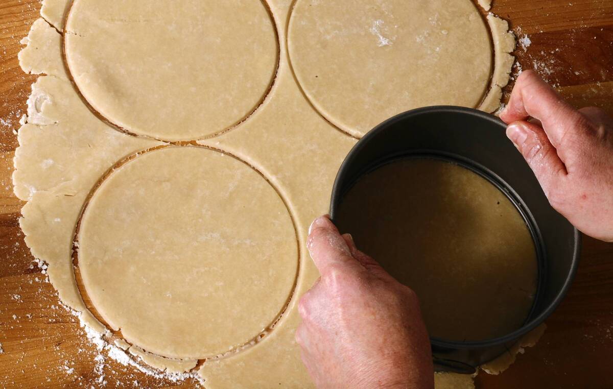 Making flaky pie crust.
