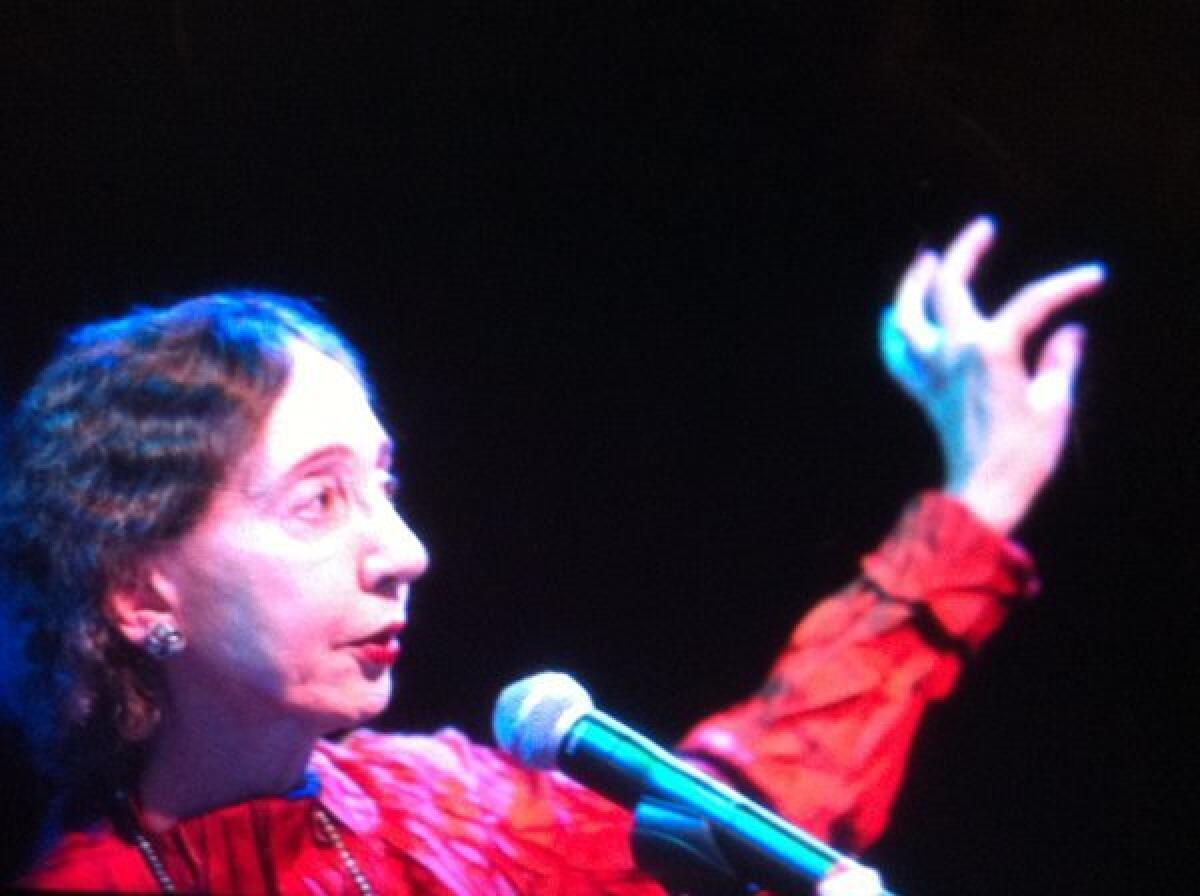 "Writing is very intuitive and you can't quite force it," Joyce Carol Oates said Sunday at the Festival of Books, referring to her latest novel, "The Accursed," which she began in 1984.