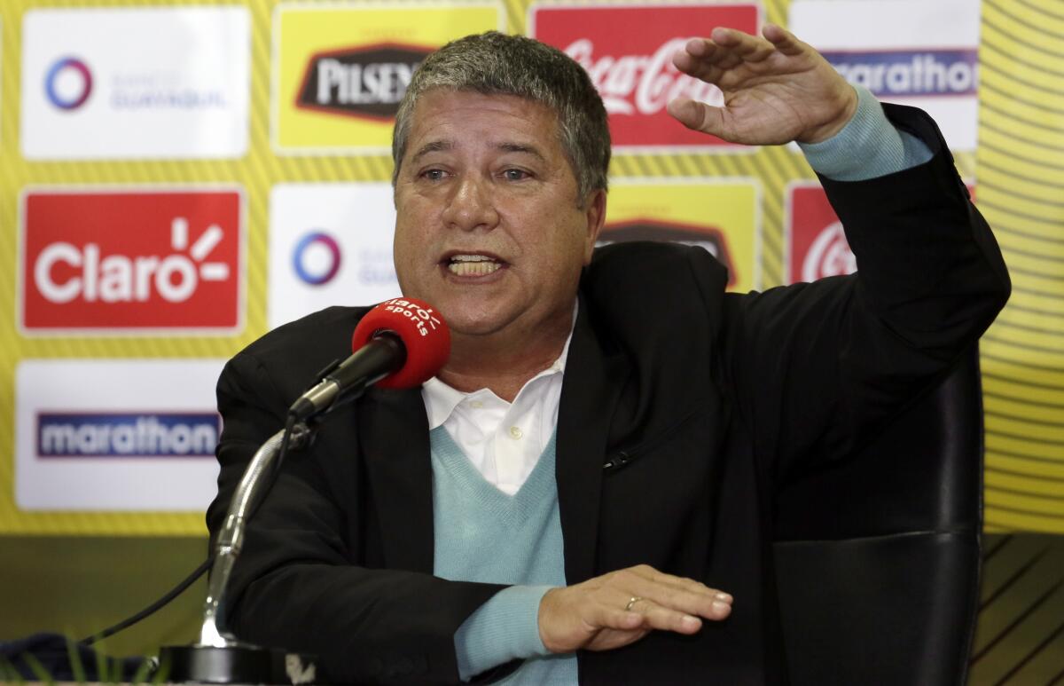Ecuador's newly named national team coach Hernan Dario Gomez, of Colombia.