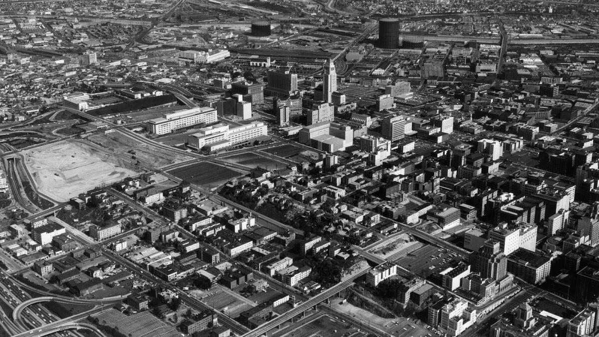 Downtown Los Angeles around 1962.