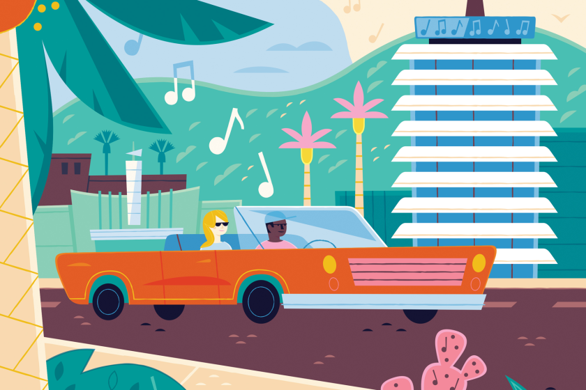 50 Songs for a New L.A. convertible illustration