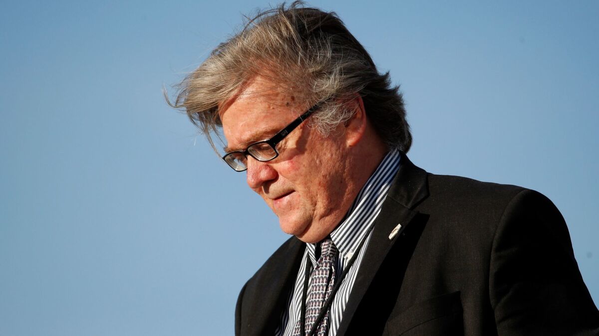 Former White House chief strategist Stephen K. Bannon stepped down Tuesday from Breitbart News.